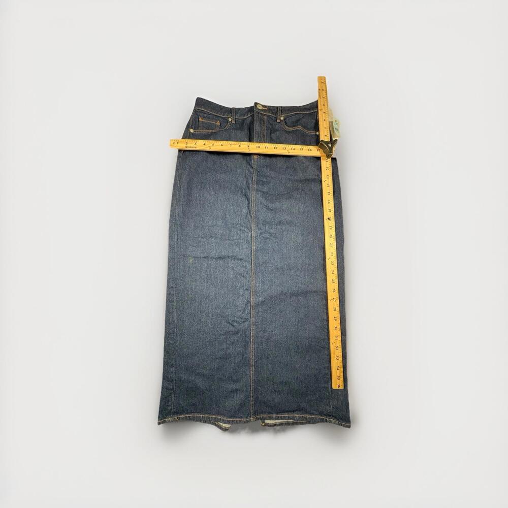 NWT Loft Long Blue Denim Jean Skirt Back Slit Size Petite 8 (A30) - Picture 2 of 6